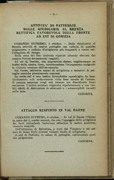 Il diario della nostra guerra : bollettini ufficiali dell'esercito e della marina